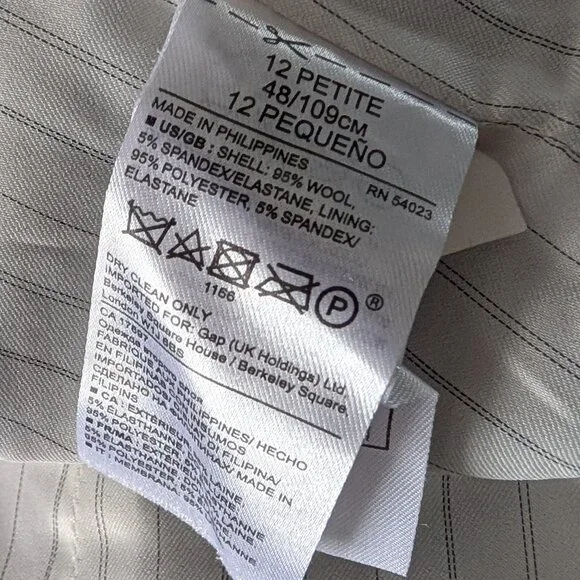 Women's Light Gray Lightweight Wool Blend Blazer Sz 12P - Picture 6 of 8